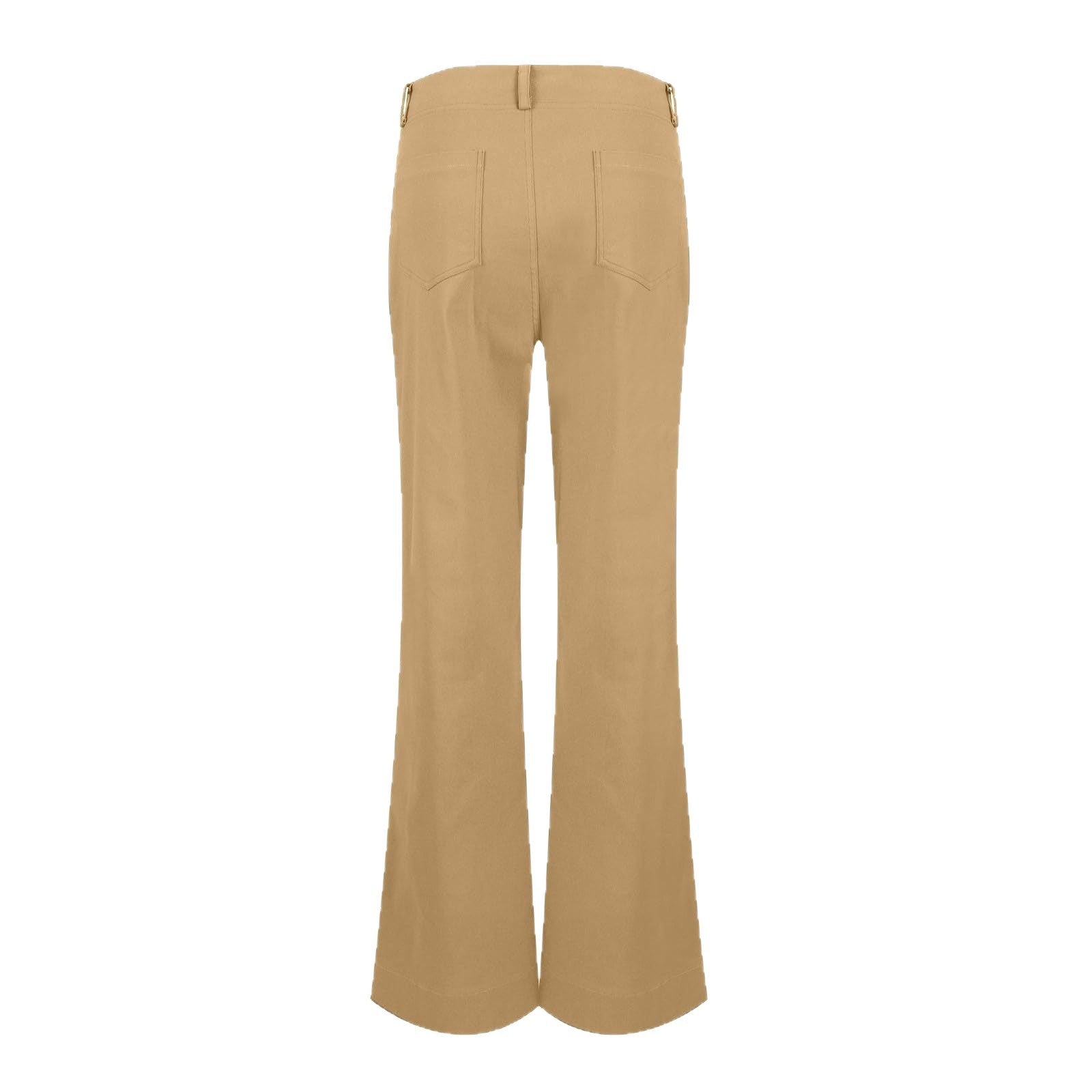 Women's Multi Pocket Stretch Elastic Waist Twill Cotton Pants  High Waisted, Comfortable Form Fitting  Formal Casual Wide Leg Pants Secondary image