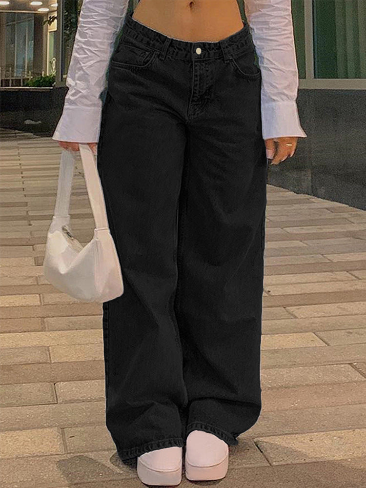 Low Waist Fashion Retro Straight Street Denim Trousers Secondary image
