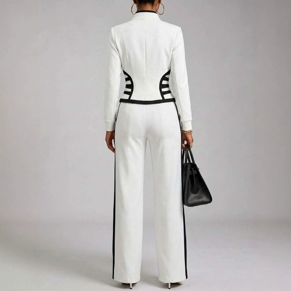 Tight-fitting Long-sleeve Top Tapered-leg Jacket Leggings Cotton Sports Set Secondary image