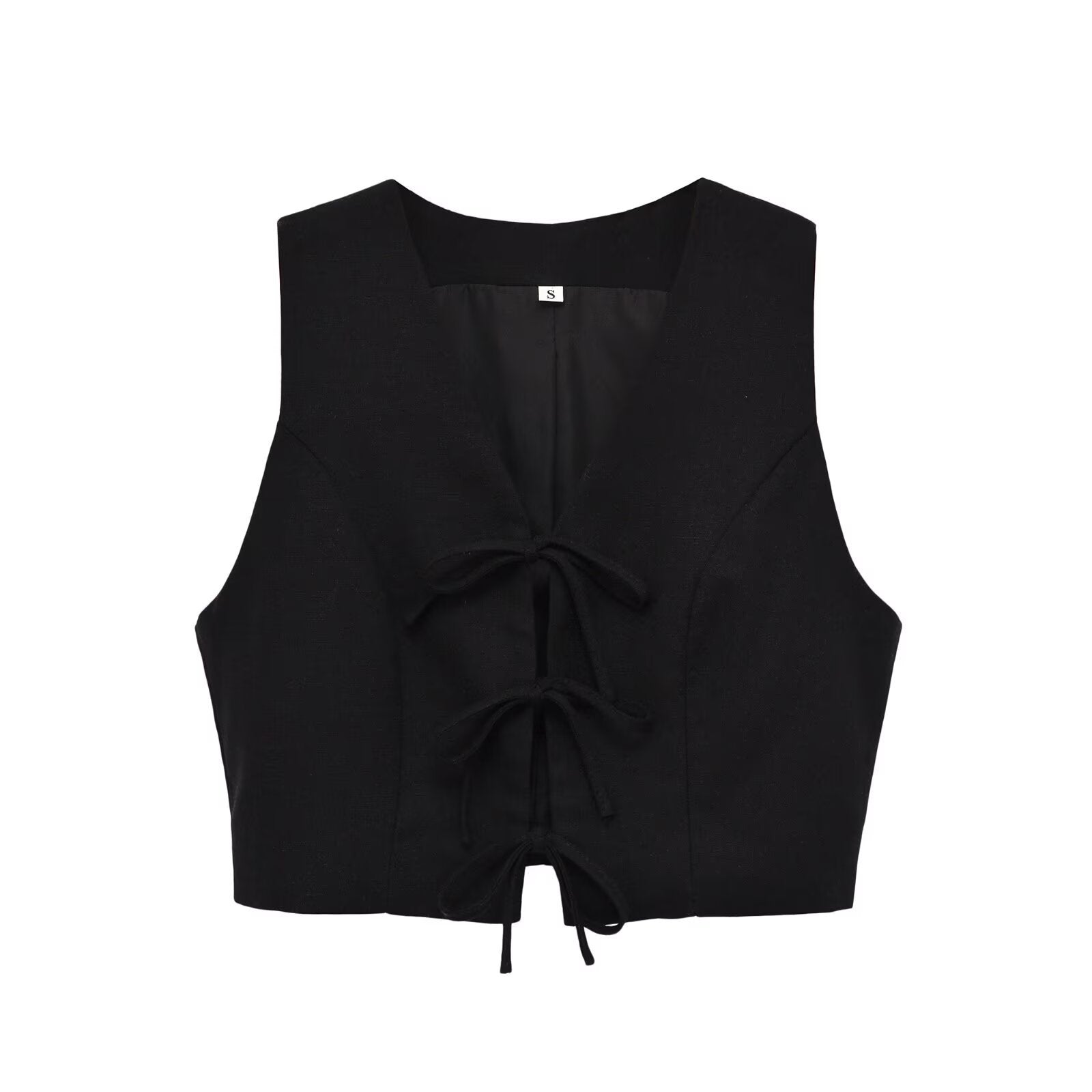 Bow-tie Lace-up Vest Top High-waisted Wide-leg Trousers Secondary image