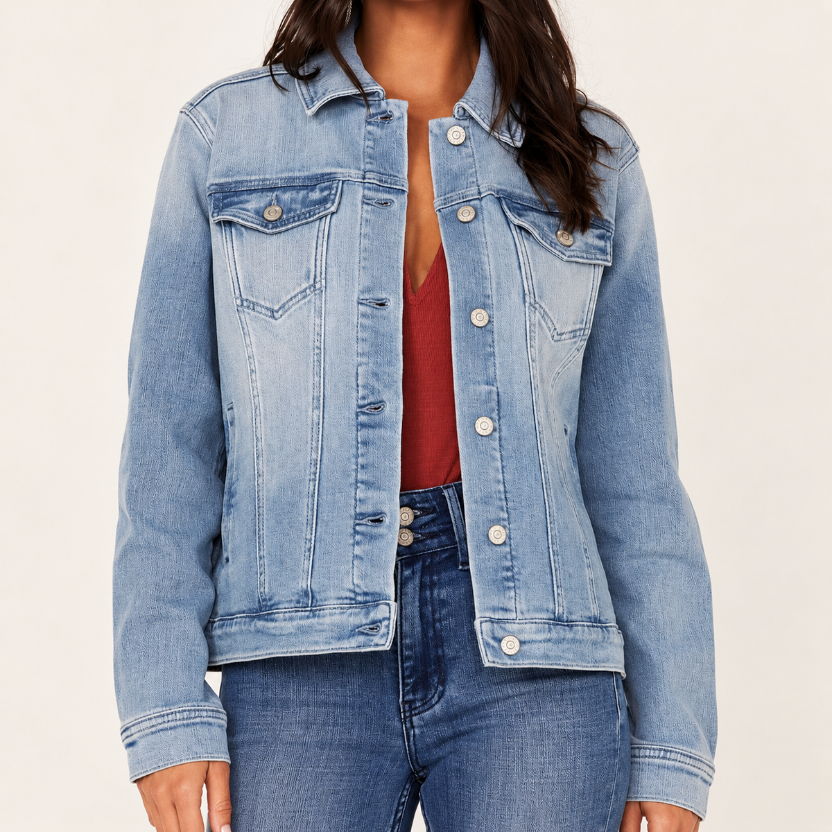 Classic Light Wash Relaxed Denim Jacket