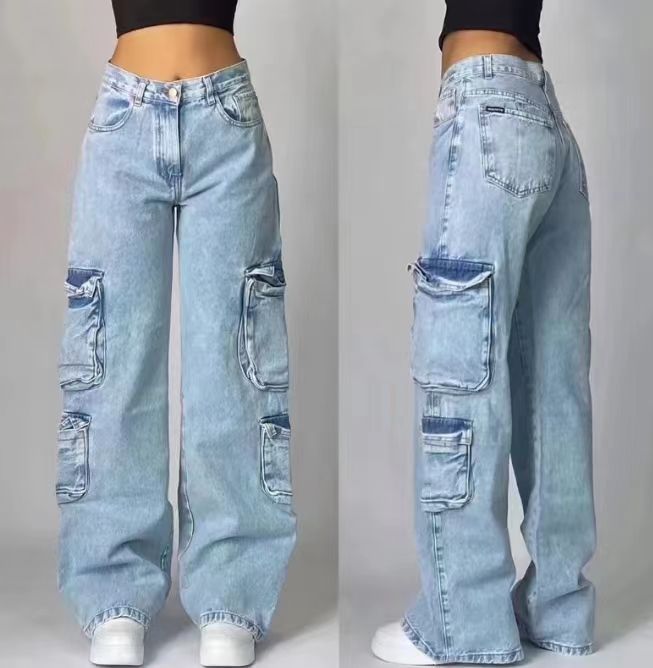 Fashionable American-style Workwear Denim Jeans For Women Secondary image